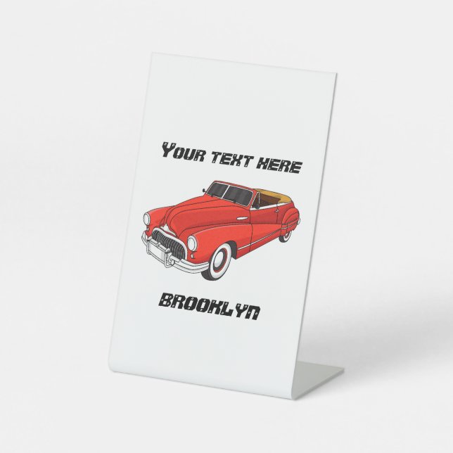 Klassisch rot 1948 Auto Sockelschild (Vorderseite)