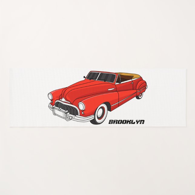 Klassisch rot 1948 Auto Yogamatte (Vorderseite (Horizontal))