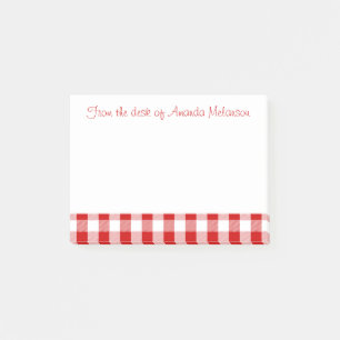 Klassisch Rot-Weiß kariert Gingham-Karo Post-it Klebezettel
