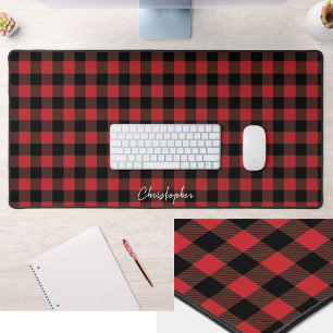 Klassisch rote Buffalo-Karodecken-Desk-Matte mit i Schreibtischunterlage