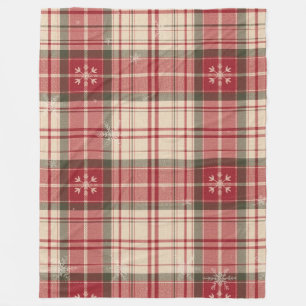 Klassisch rote & Immergrüne Tartan-Fleece-Decke Fleecedecke