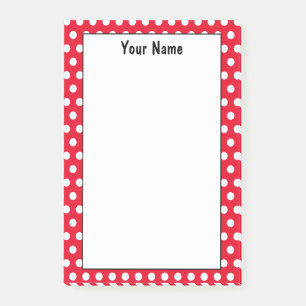 Klassisch rote und weiße benutzerdefinierte Name P Post-it Klebezettel