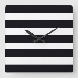Klassisch schlicht, schwarz und weiß gestrichen Mo Quadratische Wanduhr