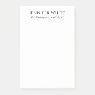 Klassisch Schlichte Elegante Schwarz-Weiß-Minimali Post-it Klebezettel