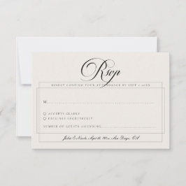Klassisch Schwarz Elfenbein Weiß Kalligrafie Hochz RSVP Karte
