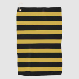 Klassisch Schwarz und Metallic Gold Horizontal Ges Golfhandtuch