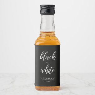 klassisch, schwarz und weiß alkoholflaschenetikett