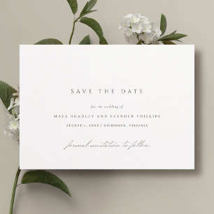 Klassisch Schwarz und Weiß Elegante Minimale Hoc Save The Date
