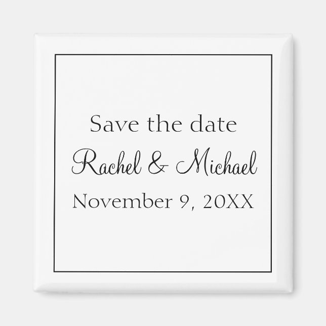 Klassisch Schwarz und Weiß Magnet (Vorne)