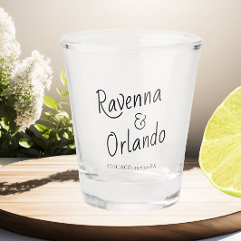 Klassisch Schwarze Kursivschrift Retro Minimalisti Schnapsglas