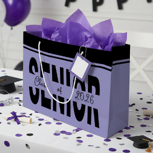 Klassisch schwarzes Senior Custom Große Geschenktüte