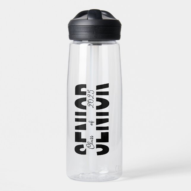 Klassisch schwarzes Senior Custom Trinkflasche (Vorne)