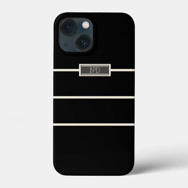 Klassisch Stilvolles Mit Monogramm Schwarz Case-Mate iPhone Hülle (Rückseite)