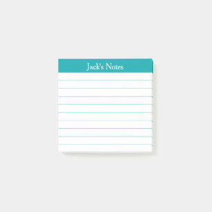 Klassisch Teal Lined Personalisiert Easy Read Post-it Klebezettel