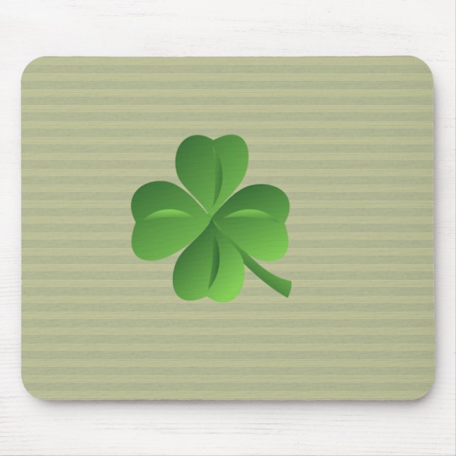 Klassisch trendy irischer Glücksklee Mousepad (Vorne)