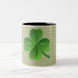 Klassisch trendy irischer Glücksklee Zweifarbige Tasse
