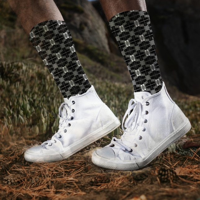 Klassisch und kühl grau Abstrakt Moderne Chic Manl Socken (Von Creator hochgeladen)