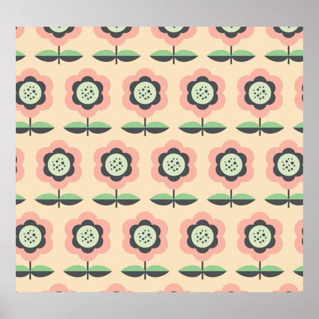 Klassisch Vintag: florloses Design Poster (Vorne)
