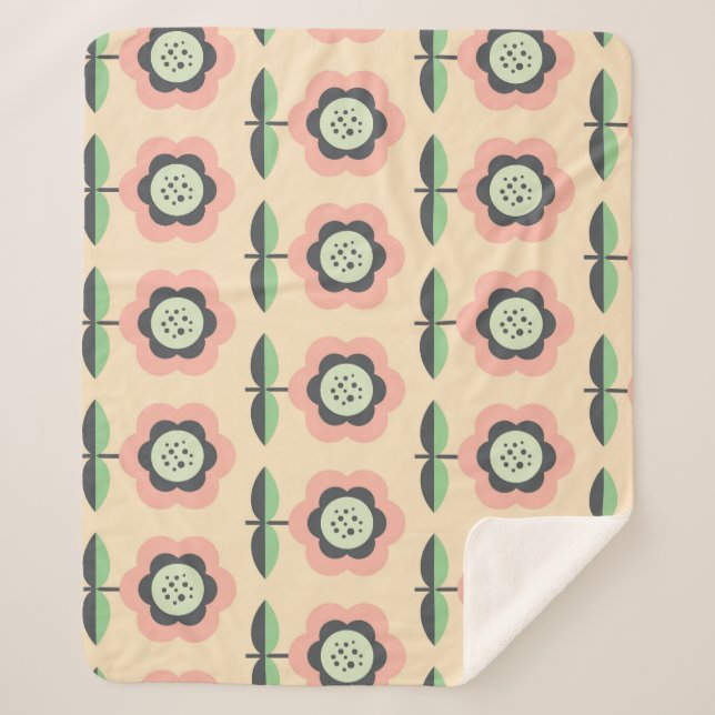 Klassisch Vintag: florloses Design Sherpadecke (Vorderseite)