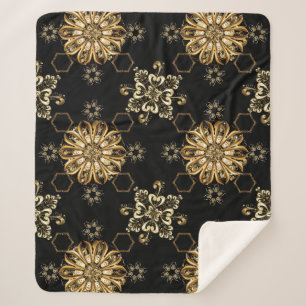 Klassisch Vintag: Golden Oriental Seamless. Sherpadecke
