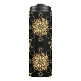 Klassisch Vintag: Golden Oriental Seamless. Thermosbecher