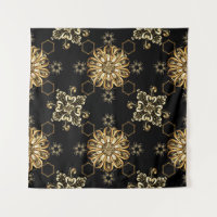 Klassisch Vintag: Golden Oriental Seamless.