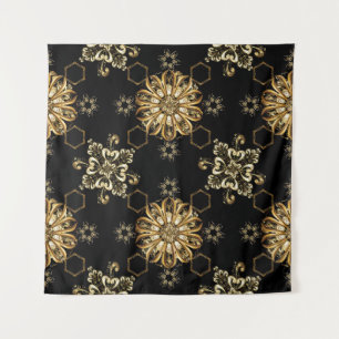 Klassisch Vintag: Golden Oriental Seamless. Wandteppich