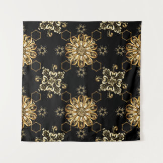 Klassisch Vintag: Golden Oriental Seamless. Wandteppich
