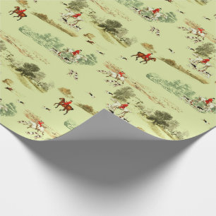 Klassisch-vintage englische Pferdereiter-Jagdhunde Geschenkpapier