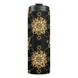 Klassisch Vintage: Goldenes Orient nahtlos. Thermosbecher