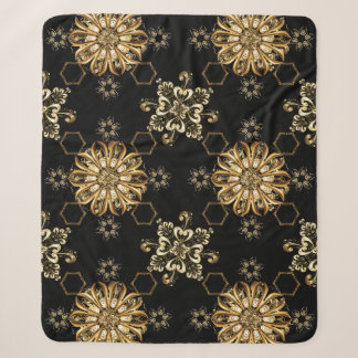 Klassisch Vintage: Goldenes orientalisches nahtlos Sherpadecke