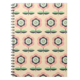 Klassisch Vintage: Nahtloses Blumenmuster Notizblock