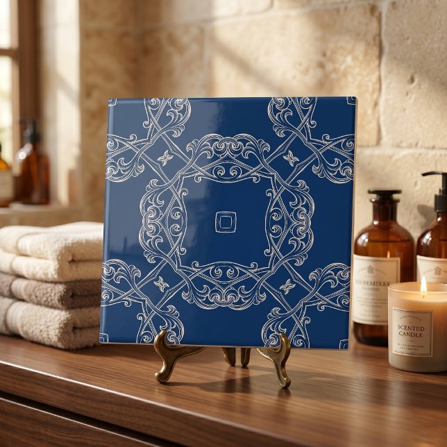 Klassisch Vintages Cobalt Blau und Weiß Fliese (Von Creator hochgeladen)