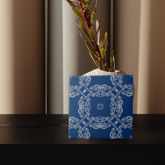 Klassisch Vintages Cobalt Blau und Weiß Fliese (Von Creator hochgeladen)