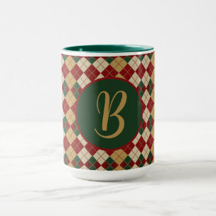 Klassisch, Weihnachten/Winter Argyle-Muster Tasse