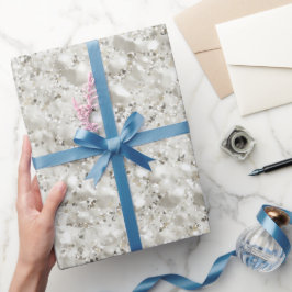 Klassisch Weiß Perle Weiß Glitter Muster Geschenkpapier