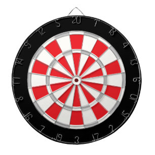 Klassisch Weiß, Silber, Rot und Schwarz Dartscheibe