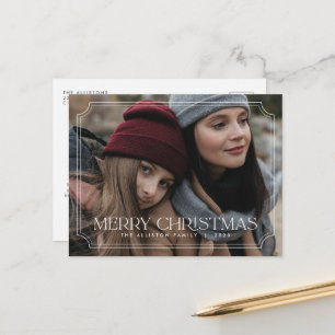 Klassisch zeitlos frohe Weihnachtsfeiertage Postka Feiertagspostkarte