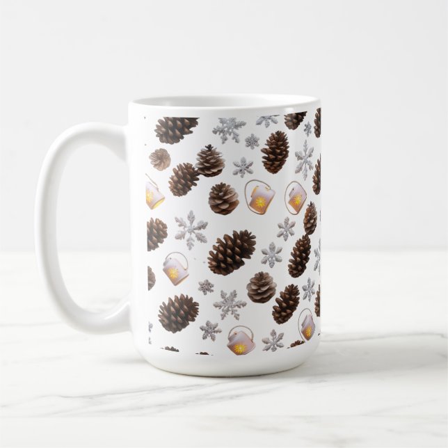 Klassische 15 oz Tasse | Pinecone Snowflake Lanter (Links)