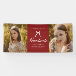 Klassische 2-Foto-Script Coquette-Abschlussfeier Banner