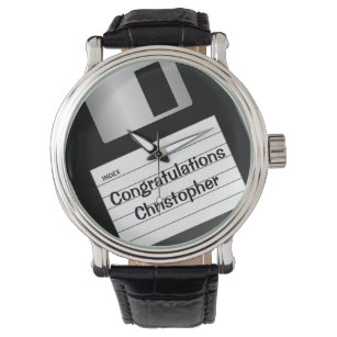 Klassische 3,5"-Diskette Personalisiert, Männerübe Armbanduhr