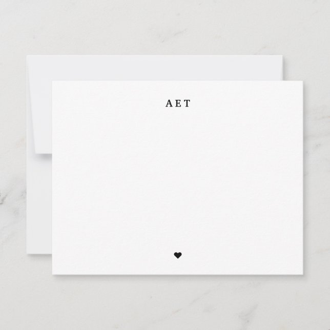 Klassische 3 Anfangsmonogramm mit einem kleinen He Mitteilungskarte (Vorderseite)