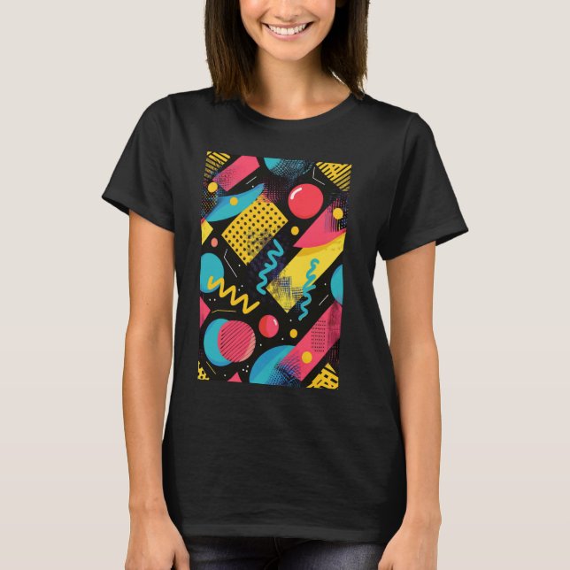 Klassische 80er Art Synthwave Art T-Shirt (Vorderseite)