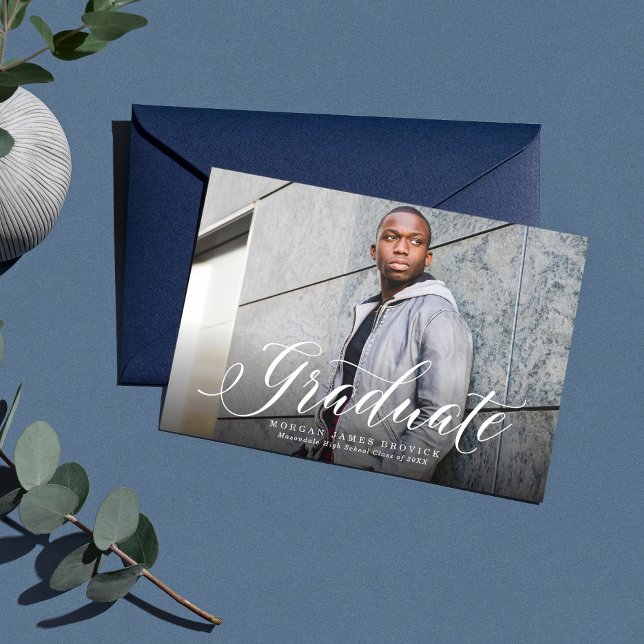 Klassische Absolvente Drehbuch Horizontale Marine  Ankündigung (Von Creator hochgeladen)