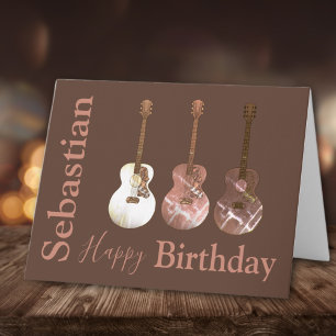 Klassische Akustikgitarren Rustikal Personalisiert Karte