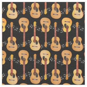 Klassische akustische Gitarren-Musiknoten auf Blac Stoff