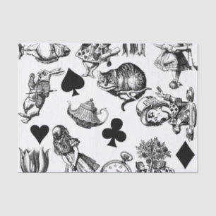 Klassische Alice-Abenteuer in Wonderland-Charakter Seidenpapier