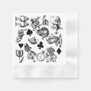 Klassische Alice-Abenteuer in Wunderland-Charakter Serviette
