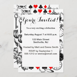 Klassische Alice im Wunderland Einladung