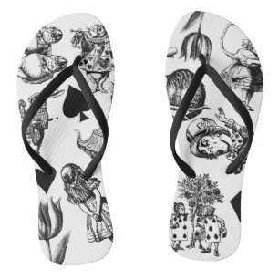Klassische Alice-im-Wunderland-Figuren Flip Flops